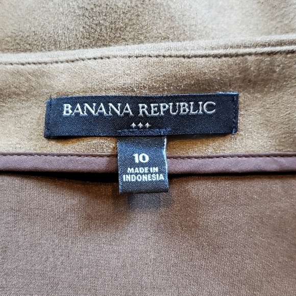 Banana Republic Brown BR Vegan Suede Mini Wrap Asymmetrical Skirt Size 10 - Picture 5 of 7